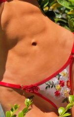 CONJUNTO FLOWER BLANCO Y ROJO - Imagen 2